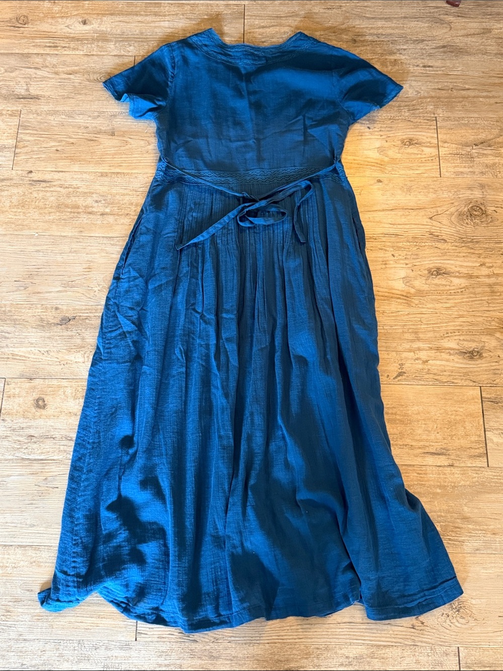 April Cornell Deep Blue Button-Front Maxi Dress XS - Picture 3 of 3